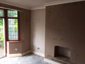Full re skim of lounge in Tunbridge Wells
