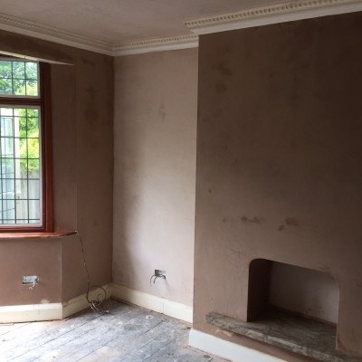 Full re skim of lounge in Tunbridge Wells