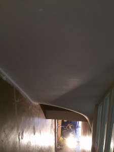 Curved ceiling painted white