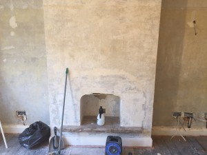 Wallpaper removed and walls been prepared for plastering
