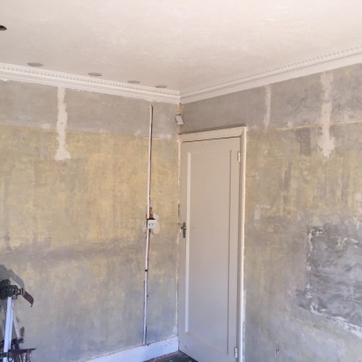 Artex ceiling and walls in need of replastering