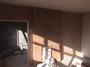 Fire place newly plastered