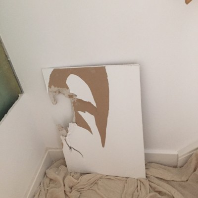 Damaged plaster removed