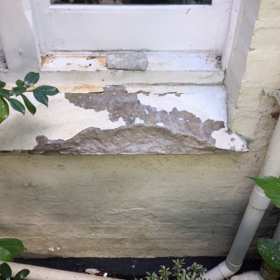 Damaged sill