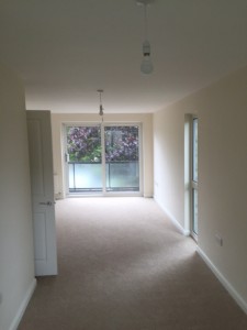 Living and dining room Tudor court after plastering