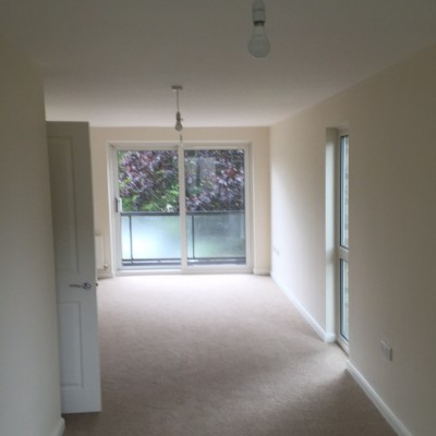 Living and dining room Tudor court after plastering
