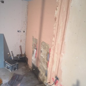 Tudor court plastering in kitchen