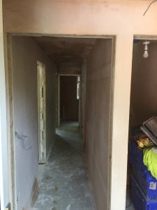 Plastering hallway at Tudor court Tunbridge Wells