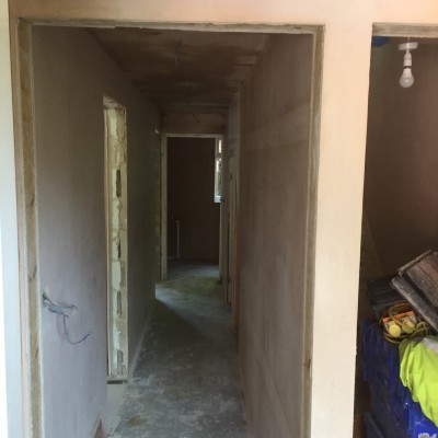Plastering hallway at Tudor court Tunbridge Wells