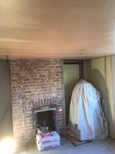 Old brick fire place to be rendered