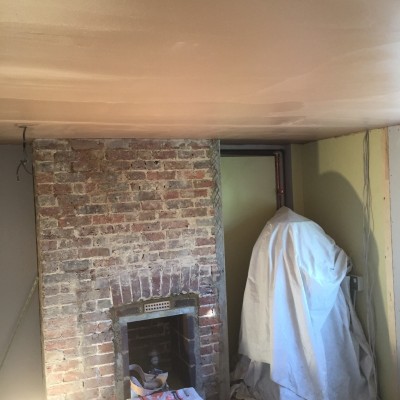 Old brick fire place to be rendered