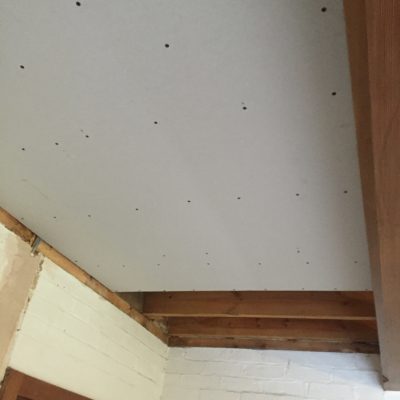 Plasterboard is newly fitted