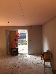 Kitchen and living area Before plastering