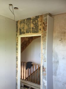 Old walls to be fitted with plasterboard