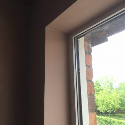 Window reveals fresh Plaster