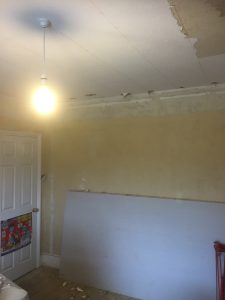 Ceiling in need of new plasterboard