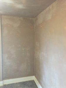 Close up of finished wall