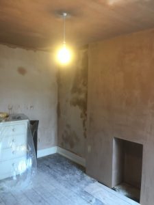 Dot and dab fire place and skimmed