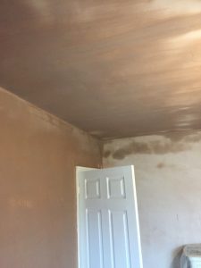 Ceiling plasterboarded and skim coat