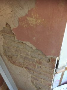 Close up of wall damage