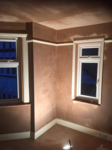 Plaster repaired around window