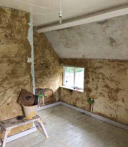 Room in need of new plaster